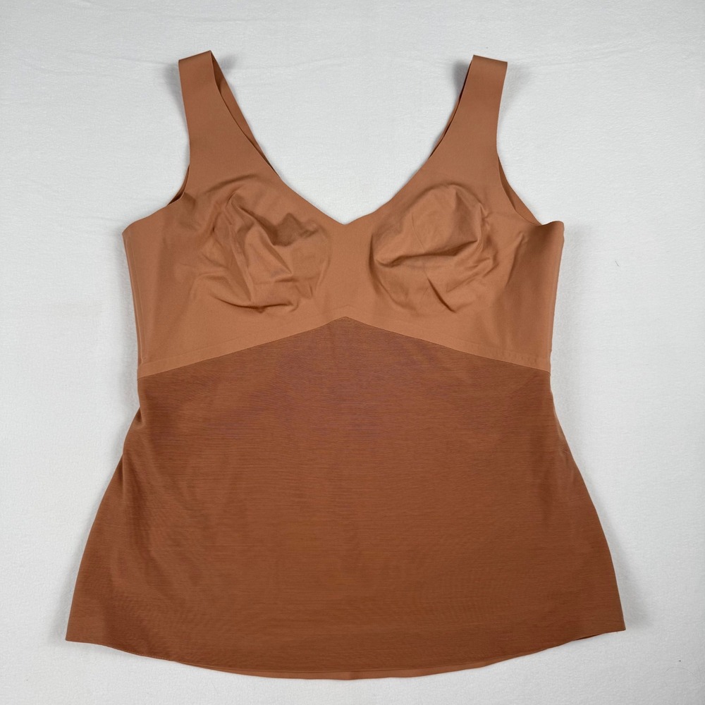 Honeylove LiftWear Cami XL Built In Bra Shapewear Tank Cinnamon Nude Compression